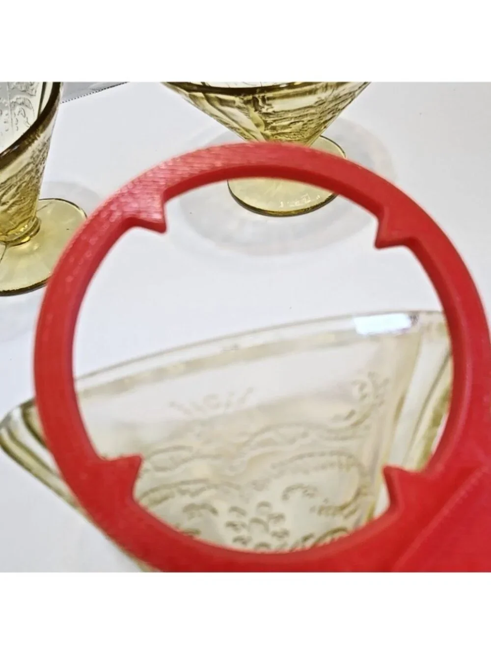 Federal Glass Yellow Sherbet Madrid Amber Depression Glass 1930's Set of 5 READ